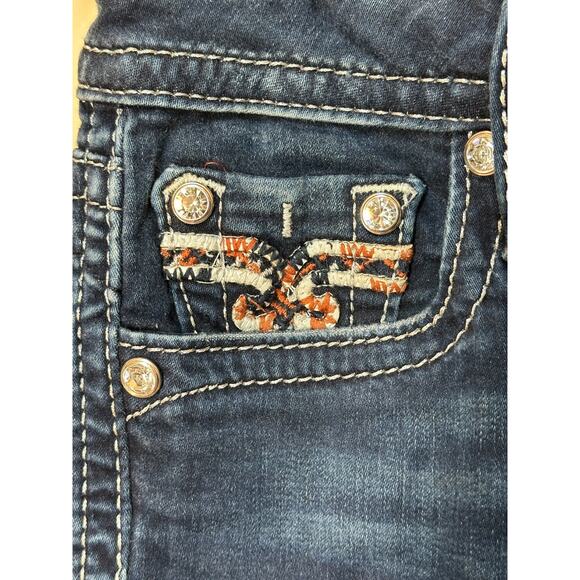 Rock Revival Nicci 26 Women's Jeans Skinny Fleur-de-Lis Embroidered Pockets - Picture 2 of 10